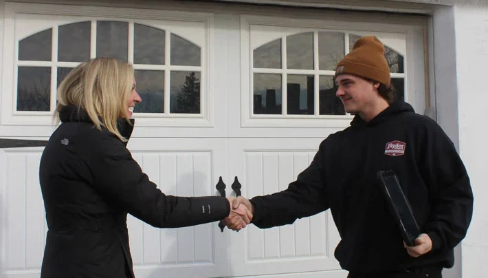 tech with happy customer